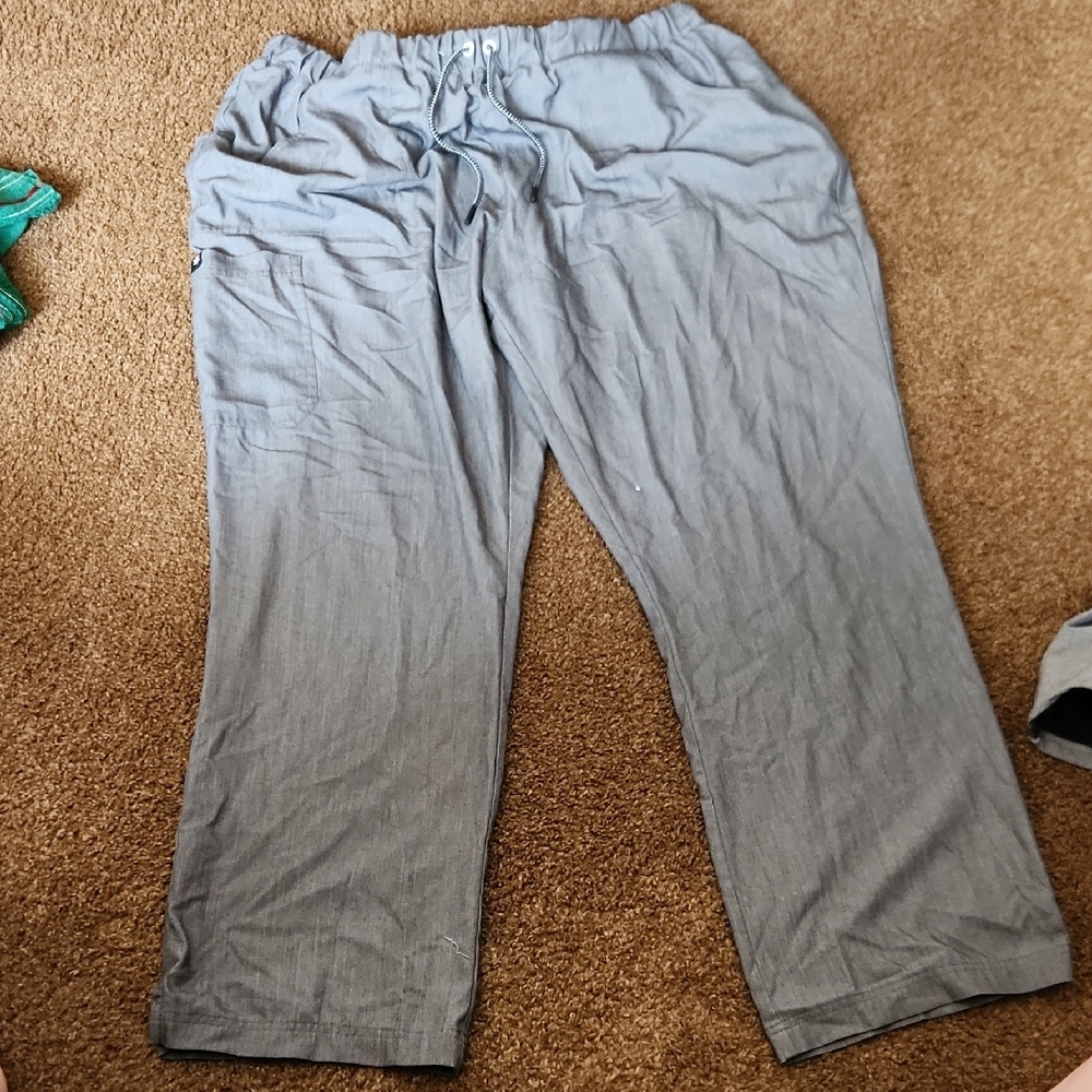 Gray Wide Leg Pants with Elastic Waistband